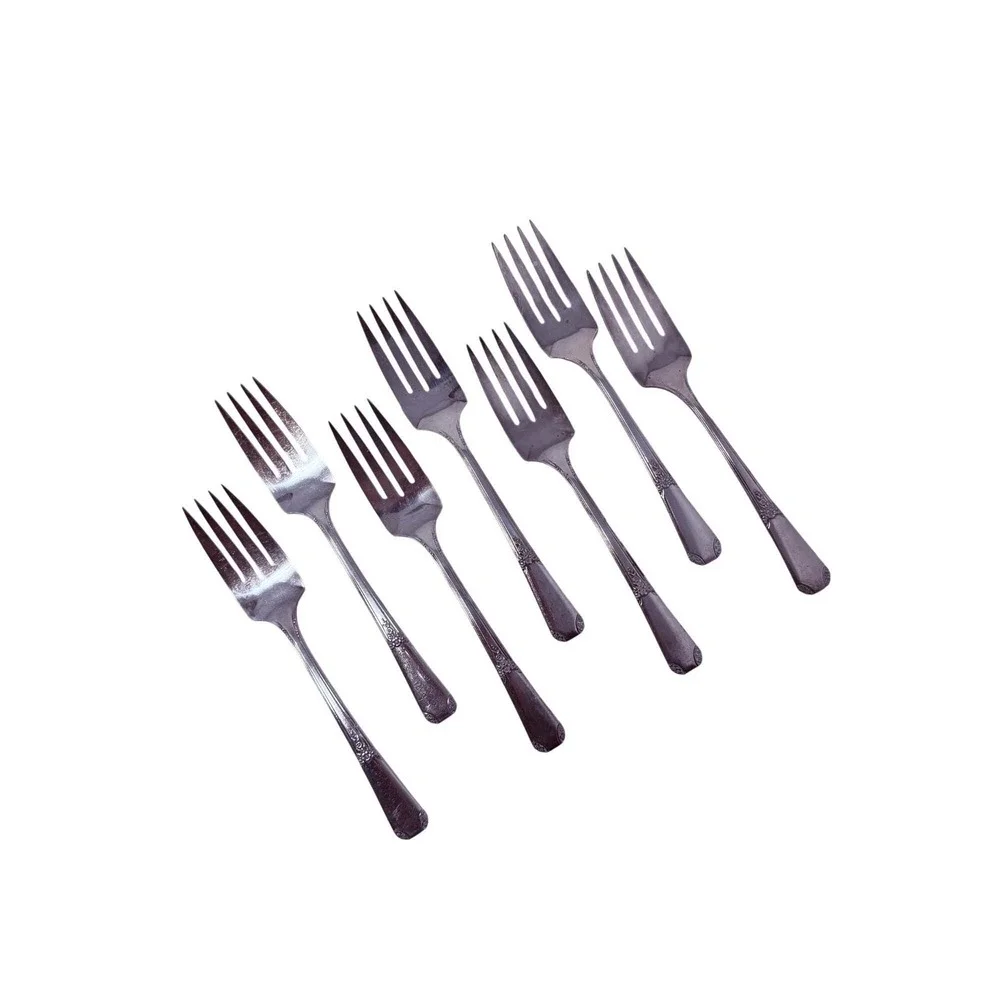 7 Salad Forks Fork Rio Silverplate Flatware 1939 Oneida Replacement Silverware